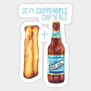 Cute Food Pun - Sexy Chip 'N" Ale Sticker